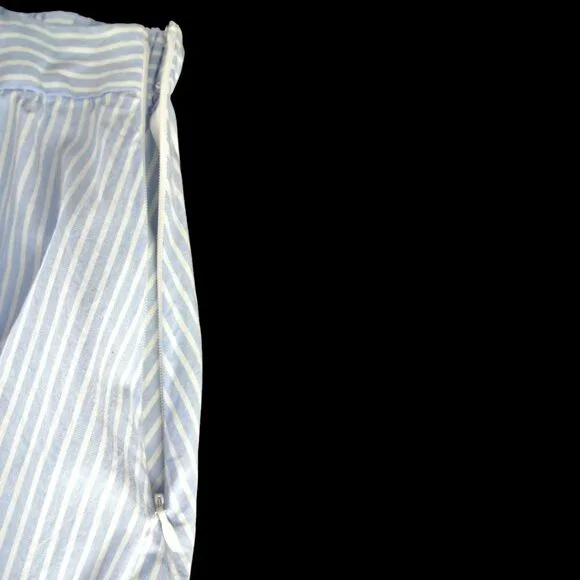 Jill Stuart Blue White Striped Cotton Skirt S8 Nautical - Picture 9 of 11